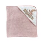 Peškir sa kapuljačom Zeka roze 100x100cm