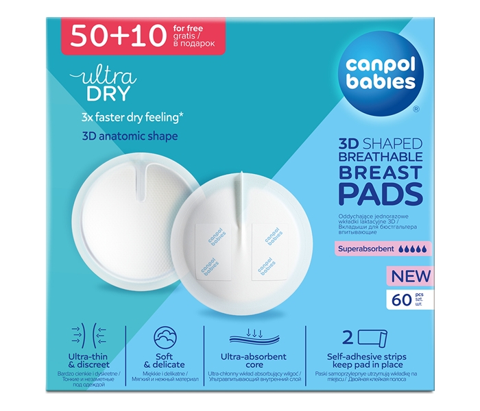 CANPOL BABIES TUFERI ZA GRUDI 3D ULTRA UPIJAJUCI - WHITE (60KOM) 1/652 - Slika 2