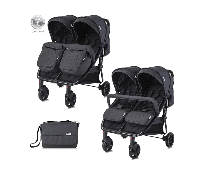 LORELLI KOLICA ZA BLIZANCE DUO+TORBA - BLACK - Slika 5