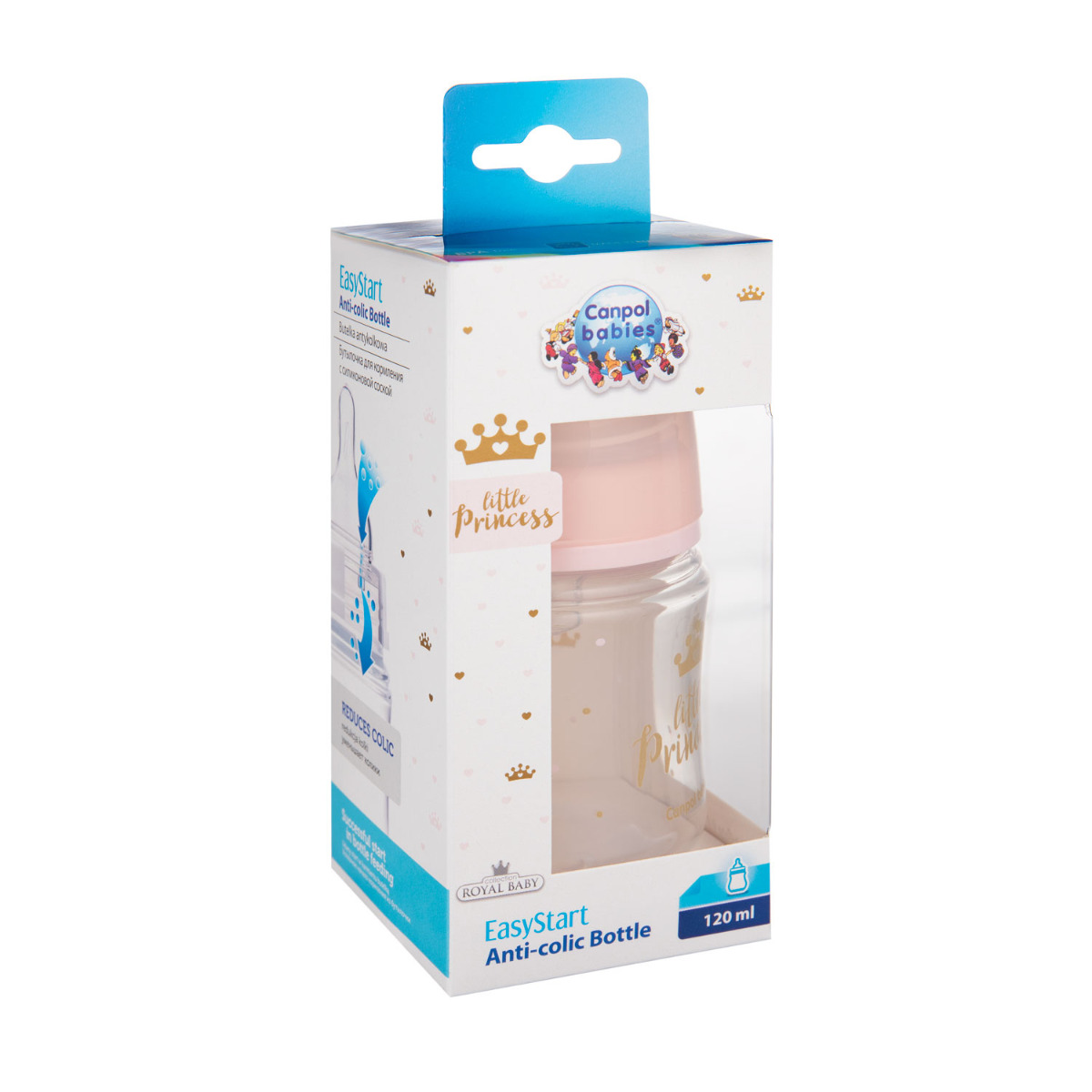 CANPOL BABIES FLASICA 120ml SIROKI VRAT, PP - ROYAL BABY 35/233 PINK - Slika 2