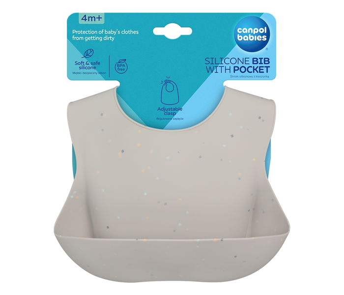 CANPOL BABIES SILIKONSKA PORTIKLA SA DZEPOM DOTS 51/029 GREY - Slika 2