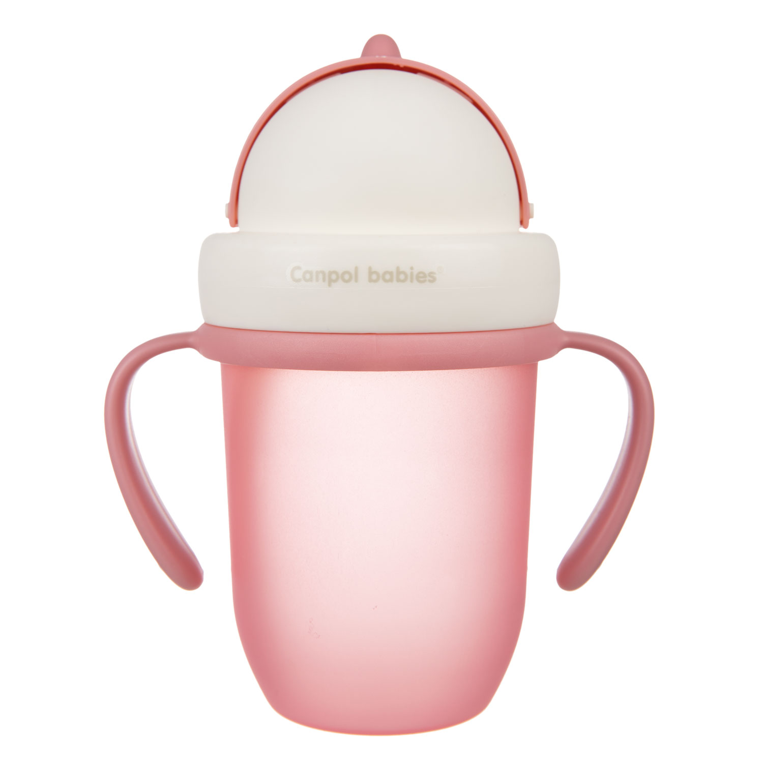 CANPOL BABIES SOLJA SA SILICONSKOM FLIP-TOP SLAMCICOM 210ML MATTE PASTELS - PINK - Slika 2