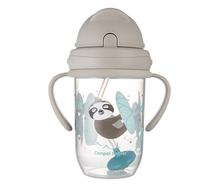 CANPOL BABIES NON-SPILL SPORTSKA SOLJA SA SLAMCICOM (TEG) 270ml 56/606 EXOTIC ANIMALS - GREY - Slika 2