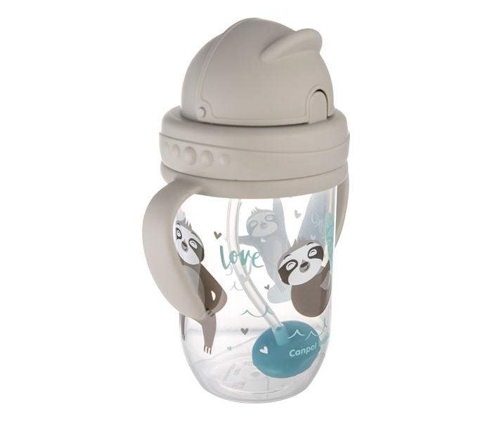 CANPOL BABIES NON-SPILL SPORTSKA SOLJA SA SLAMCICOM (TEG) 270ml 56/606 EXOTIC ANIMALS - GREY - Slika 3