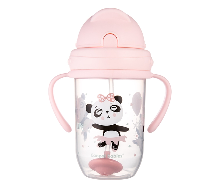 CANPOL BABIES NON-SPILL SPORTSKA SOLJA SA SLAMCICOM (TEG) 270ml 56/606 EXOTIC ANIMALS - PINK - Slika 2