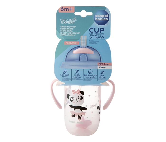 CANPOL BABIES NON-SPILL SPORTSKA SOLJA SA SLAMCICOM (TEG) 270ml 56/606 EXOTIC ANIMALS - PINK - Slika 6