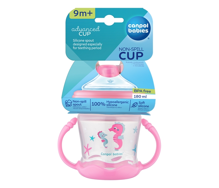 CANPOL BABIES SOLJA LOVE&SEA 180ml SA SILIKONSKIM KLJUNOM (57/300) - PINK - Slika 3