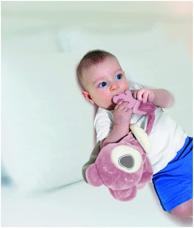 BABYJEM IGRACKA SWEET BEAR SA GLODALICOM - ROSE - Slika 3