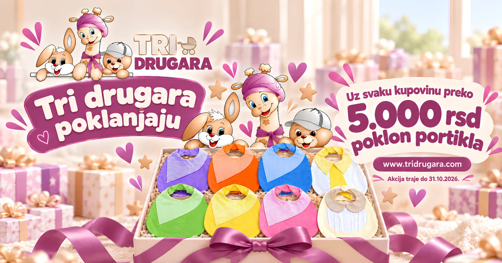 Poklon akcija u prodavnici bebi opreme Tri drugara
